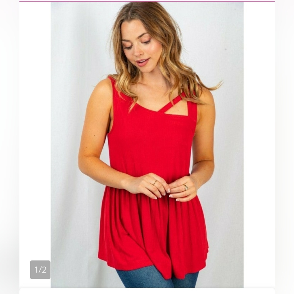 White Birch, red, stylish, tank top, medium